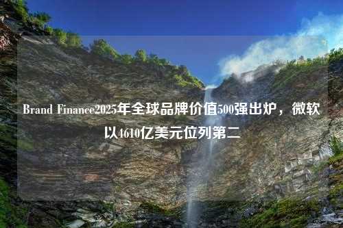 Brand Finance2025年全球品牌價值500強出爐，微軟以4610億美元位列第二